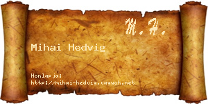 Mihai Hedvig névjegykártya